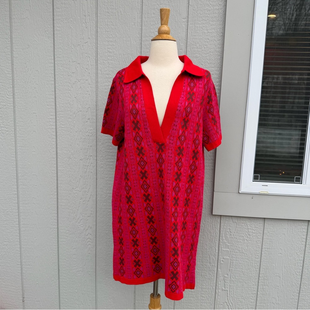 NWT Free People L Red Berry Knit Dress